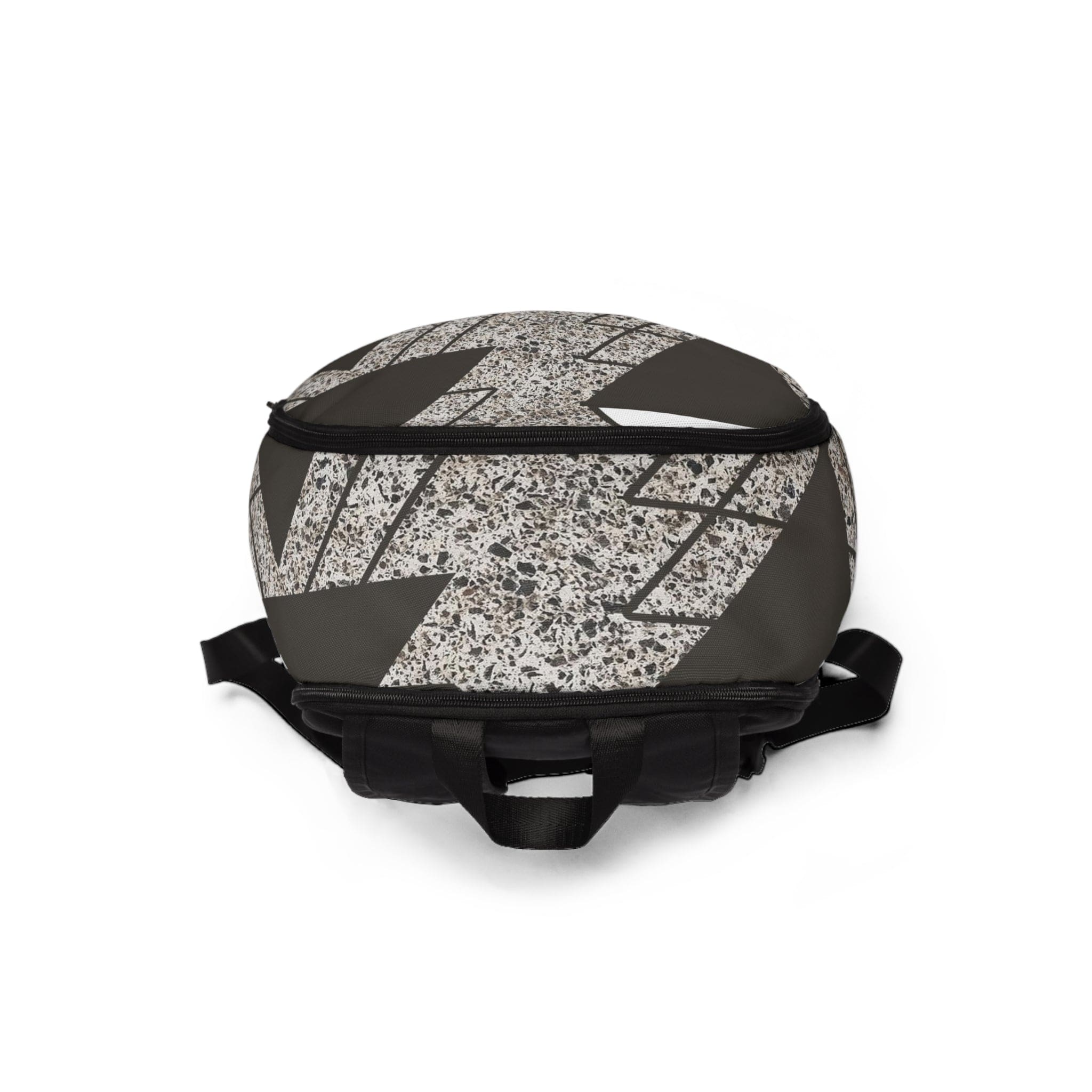 Fashion Backpack Waterproof Brown and White Triangular Colorblock-3