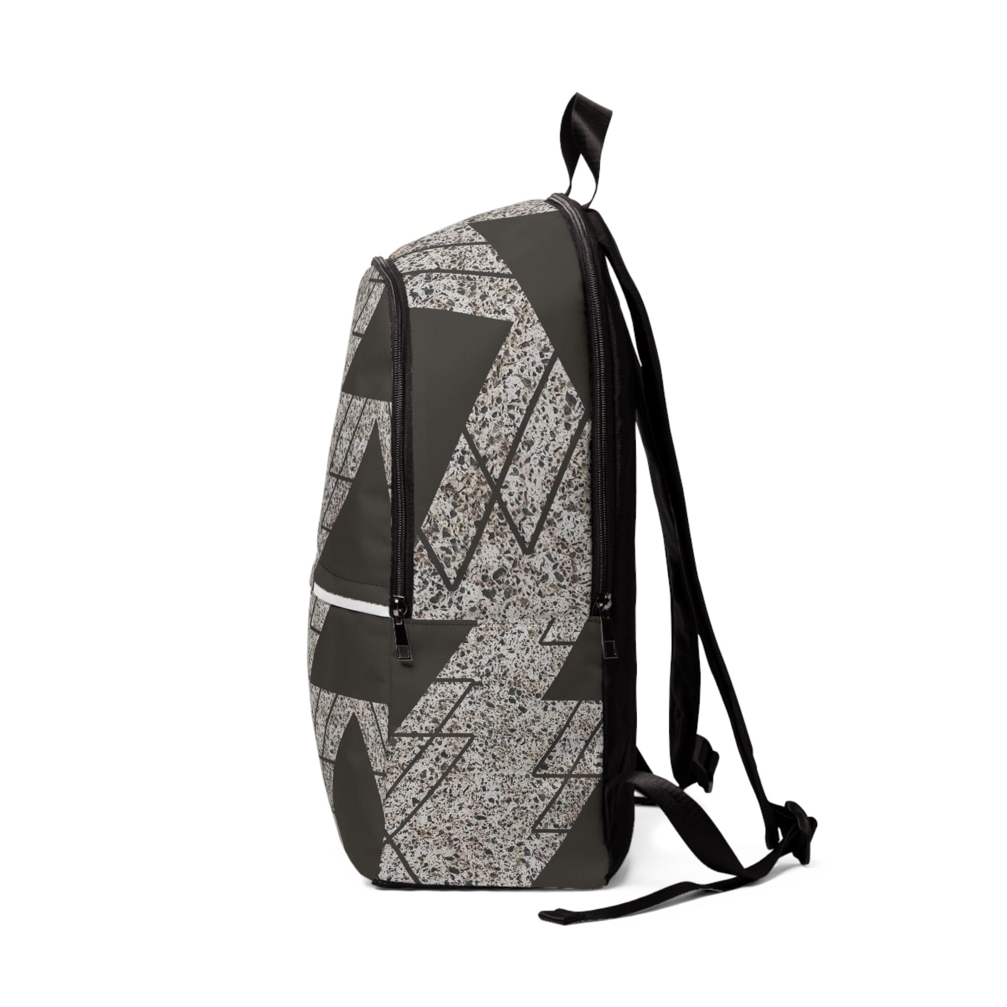Fashion Backpack Waterproof Brown and White Triangular Colorblock-2