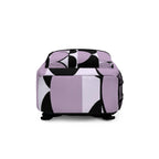 Backpack - Large Water-resistant Bag - Geometric Lavender and Black Pattern-4