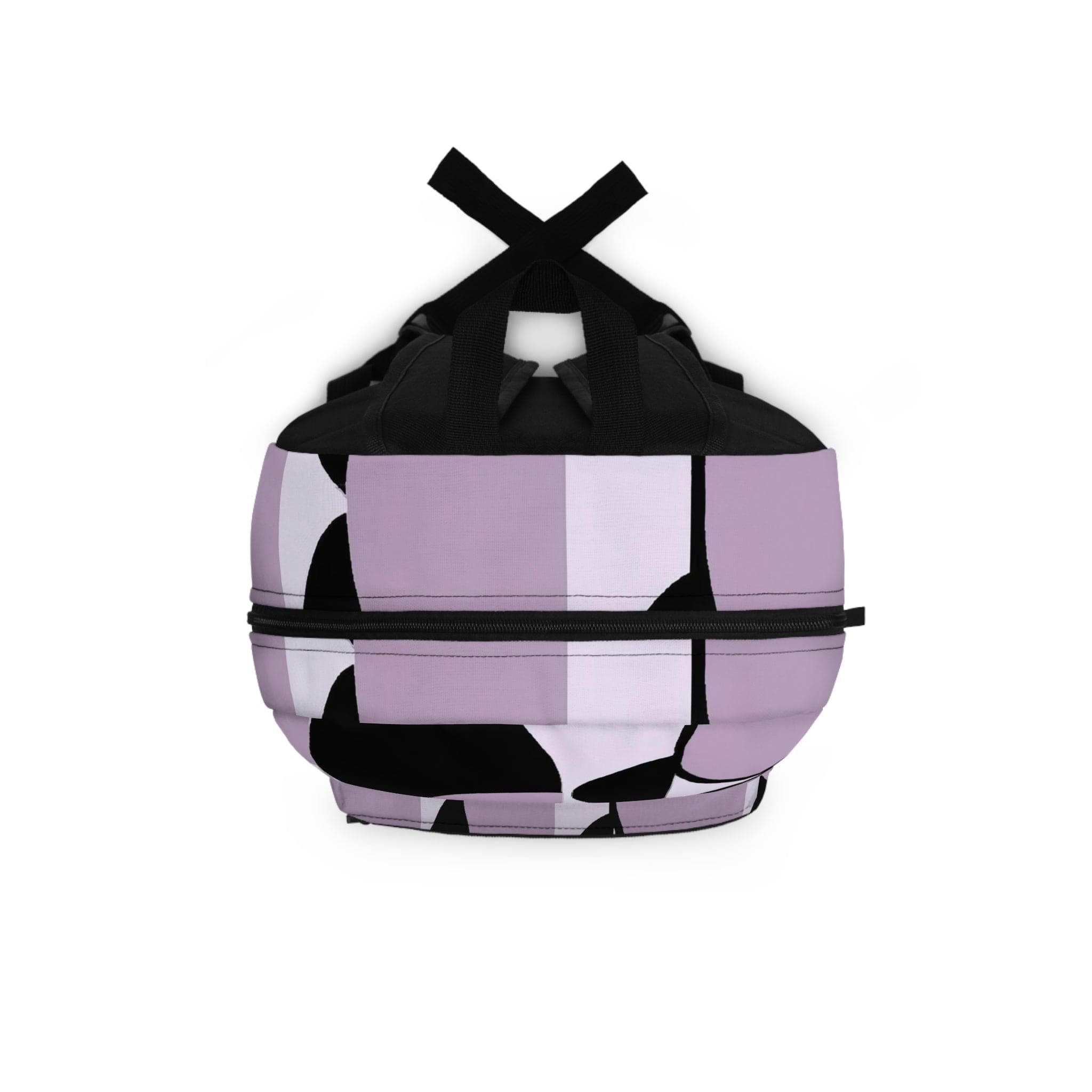 Backpack - Large Water-resistant Bag - Geometric Lavender and Black Pattern-3