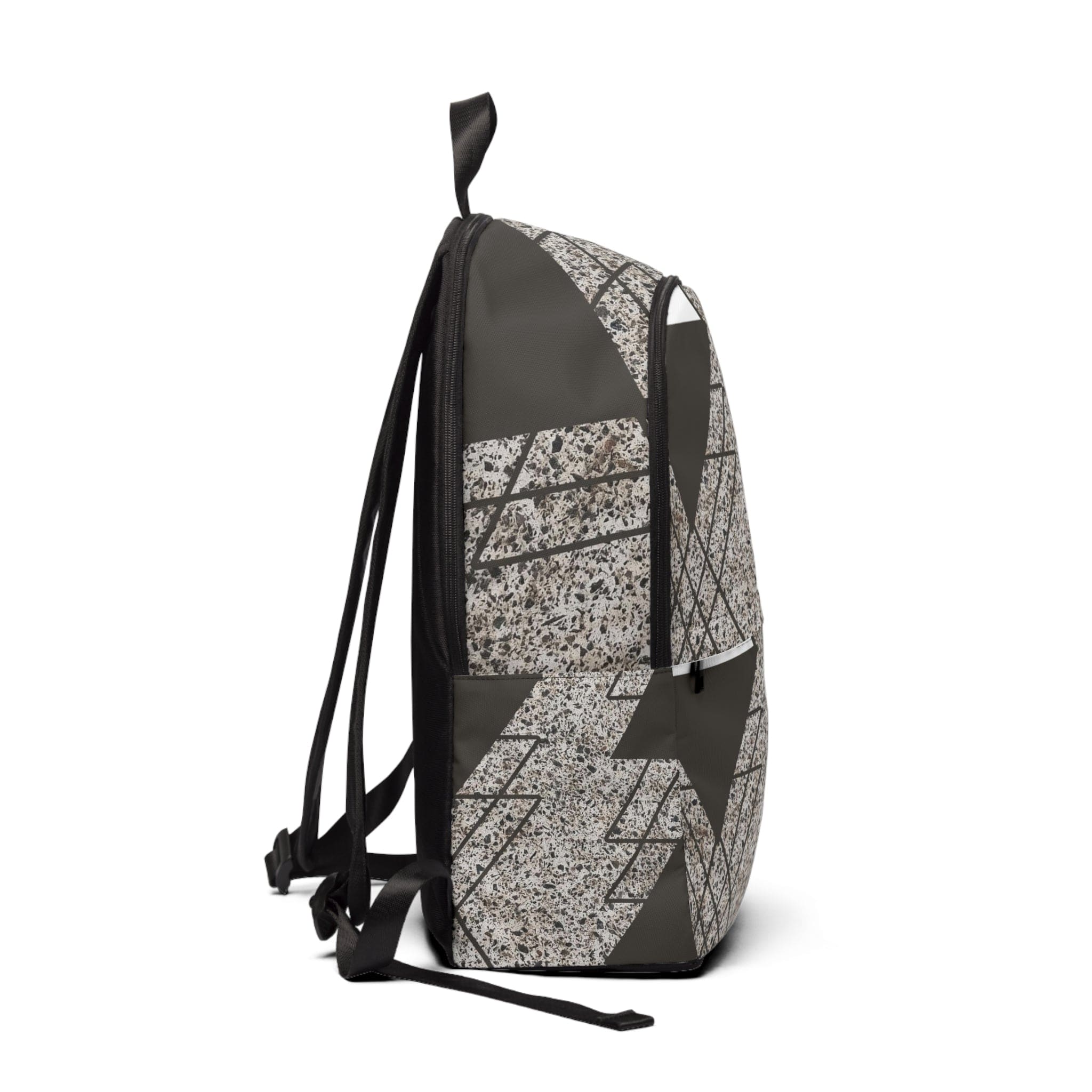 Fashion Backpack Waterproof Brown and White Triangular Colorblock-1
